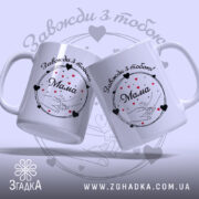 Чашка Мамині ніжні руки — крупний план ручки та краю чашки, глянець.