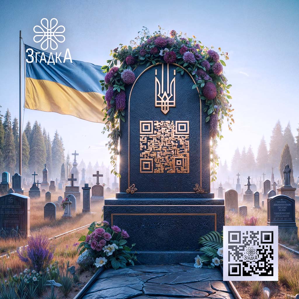 QR код на меморіальному памʼятнику — ілюстрація до статті «QR код на меморіальному памʼятнику: як вшановують загиблих?»