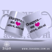 Чашка подарунок для подруги — крупний план ручки та краю чашки, глянець.