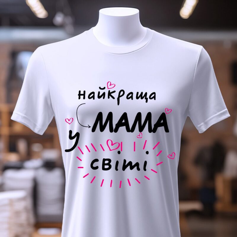 Футболка з принтом Найкраща Мама — ілюстрація до статті «Футболка з принтом Найкраща Мама: Ідеальний подарунок до свята»