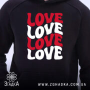 Худі до Дня Закоханих — худі, крупний план принта на нейтральному фоні.