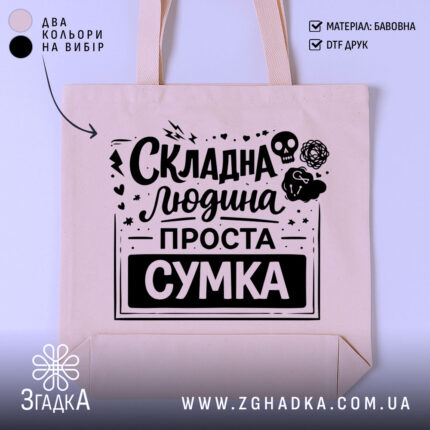 Шопер складна людина — шопер на манекені, вид спереду з чітким принтом.