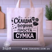 Шопер складна людина — шопер на вішаку, загальний вигляд виробу у студії.