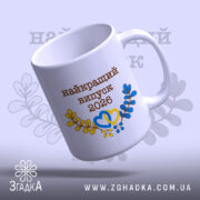 Чашка найкращий випуск — деталі принта/напису крупним планом.