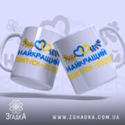 Чашка патріотична для випускників — крупний план ручки та краю чашки, глянець.