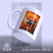 Чашка я сьогодні не в ресурсі з ведмедем, боковий ракурс, матова поверхня,.