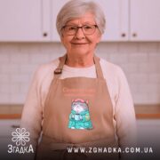 Фартух cпочатку кава потім обов'язки, бежевий фартух на жінці з сивим волоссям,.