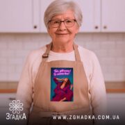 Фартух для успішної жінки, бежевий на бабусі, бренд Згадка.
