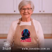 Фартух я твій батько мем, бежевий на бабусі в кухні, бренд Згадка.