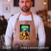 Фартух яйця під захистом, бежевий, на чоловікові в кафе, бренд Згадка.