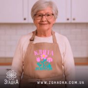 Фартух клята депресія прикольний напис, на жінці, світла кухня, бренд Згадка.