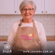 Фартух не навантажуй себе ти ж дівчинка, бежевий, на жінці в кухні,.