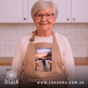 Фартух подарунок для Близнюків, бежевий, на бабусі в кухні, бренд Згадка.