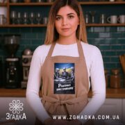 Фартух рішення вже прийнято, бежевий, на жінці, кухня, бренд Згадка.