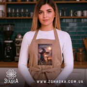 Фартух у кожному дні є диво, бежевий, на дівчині в кухні, бренд.