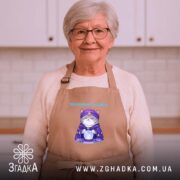 Фартух відчуваю піздец таро стиль, бежевий колір, жінка з окулярами, бренд Згадка.