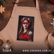 Фартух війна біль художній принт, бежевий колір, дерев'яний фон, Згадка.