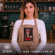 Фартух війна біль художній принт, бежевий колір, кухонний фон, Згадка.