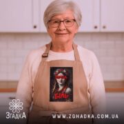 Фартух війна біль художній принт, бежевий колір, домашній фон, Згадка.