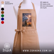 Фартух вір у маленькі чудеса, бежевий з принтом, бренд Згадка.