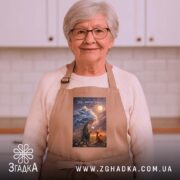 Фартух вір у маленькі чудеса, бежевий на бабусі в кухні, бренд Згадка.