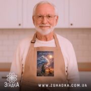 Фартух вір у маленькі чудеса, бежевий на дідусеві в кухні, бренд Згадка.