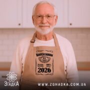 Фартух випускник 2026 подарунок на випускний, бежевий, на чоловікові, затишна кухня, бренд.