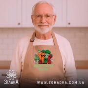 Фартух Здоровий вайб, бежевий, на чоловікові, затишна кухня, стильний вигляд, бренд Згадка.