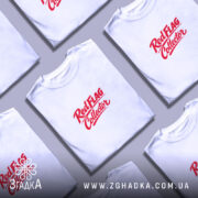 Футболка Red Flag Collector, кілька штук, біла, з червоним принтом, бренд Згадка.