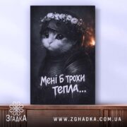 Холст мені б трохи тепла кіт лицар, зображення на стіні, Згадка.