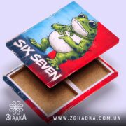 Холст six seven мем стиль, відкритий зворот, натягнутий, видима конструкція, бренд Згадка.
