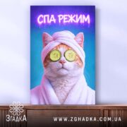 Холст СПА режим кіт релакс стиль, кіт у рушнику на фоні, Згадка.