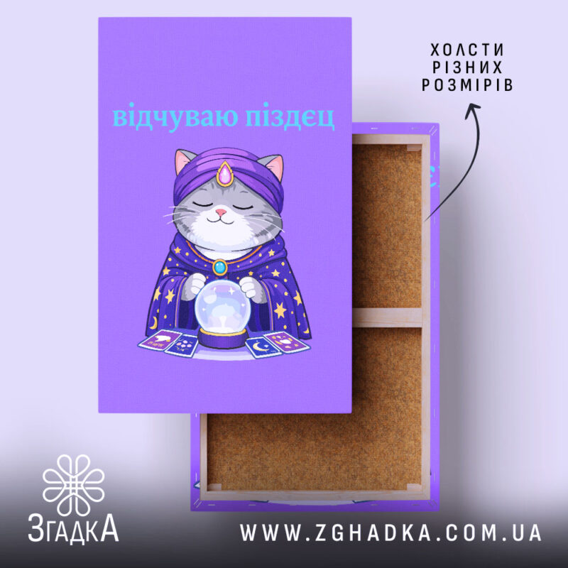 Холст відчуваю піздец таро стиль, квадратний, натягнутий, фактура полотна, Згадка.