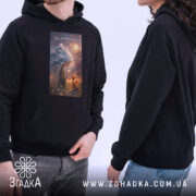 Худі вір у маленькі чудеса, чоловік і жінка в чорних худі, капюшони,.