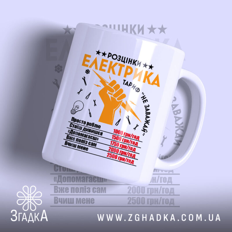 Чашка розцінки електрика з яскравим принтом, бренд Згадка.