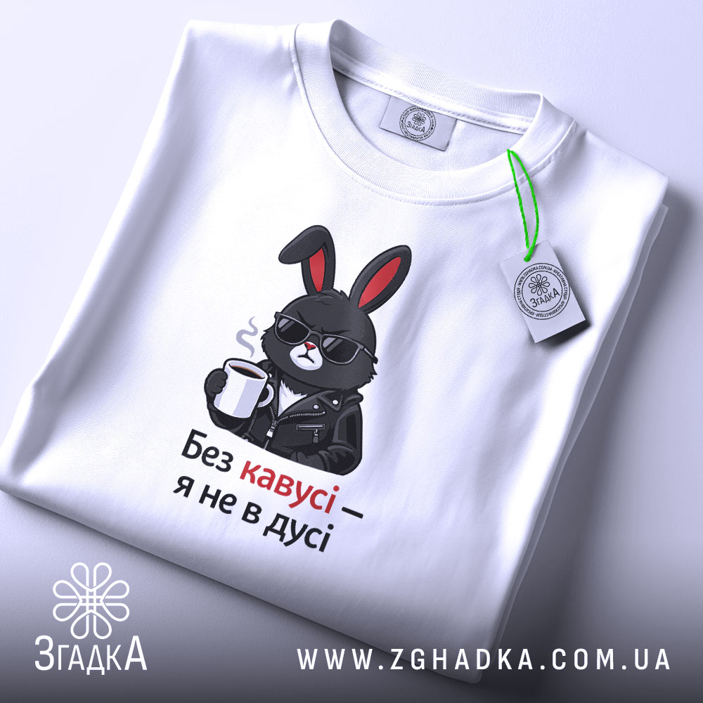 Футболка без кавусі я не в дусі, складена, з етикеткою, бренд Згадка.