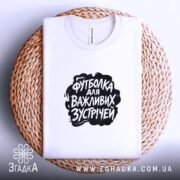 Футболка для важливих зустрічей, на кошику, з принтом, бренд Згадка.