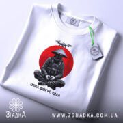 Футболка дрон і самурай, складена, з етикеткою, бренд Згадка.