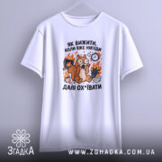 Футболка як вижити коли вже нікуди, біла з принтом, бренд Згадка. ракурс 3