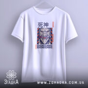 Футболка Shinigami аніме демон, підвішена, вид спереду, бренд Згадка.