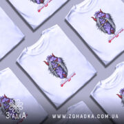 Футболка шінігамі японський демон, біла, кілька штук, видно принт, Згадка.