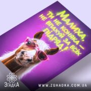 Холст малиха ти не коняка, близький ракурс, яскраві кольори, бренд Згадка.