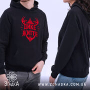 Худі дике життя лісовий дизайн, чорний колір, чоловік і жінка в одязі,.