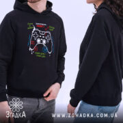 Худі геймер новий рівень, чорний колір, двоє моделей, капюшони, принт на грудях,.