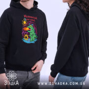 Худі маленький але злий, чорний, на моделях, з кишенею-кенгуру, бренд Згадка.