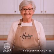 Фартух назавжди у серці, бежевий, на бабусі в кухні, бренд Згадка.