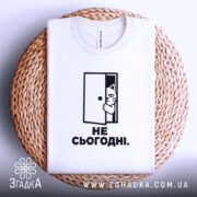 Футболка не сьогодні, на кошику, з принтом кота, бренд Згадка.