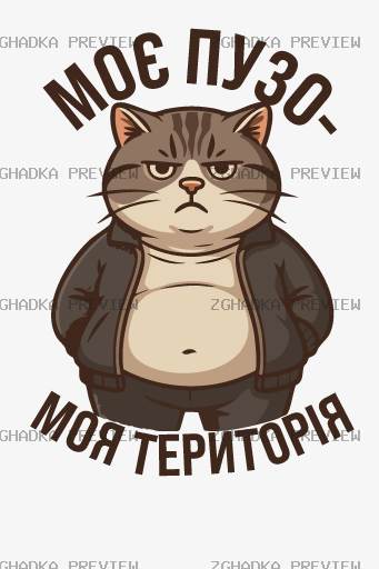 Принт «Моє пузо — моя територія» — прев’ю дизайну