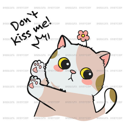 Принт «Don’t kiss me! — котик» — прев’ю дизайну