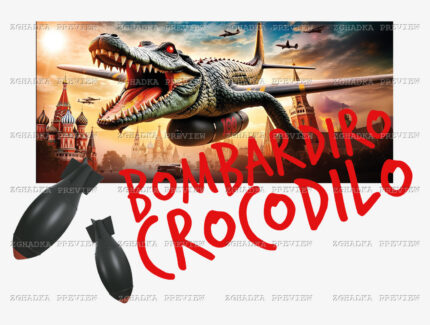 Принт «Bombardiro Crocodilo» — прев’ю дизайну